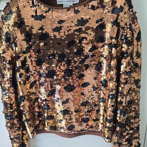 Designer Cathy Hardwick vintage sequin animal print sweater